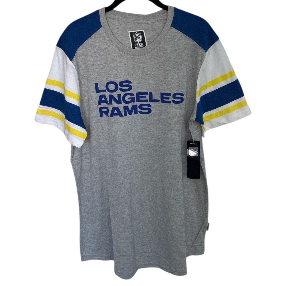 Ultra Game Los Angeles Rams Raglan Sleeve Graphic T-Shirt Gray Size Large NFL LA